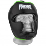 PowerPlay 22034 Боксерский шлем тренировочный PowerPlay 3068 PU + Amara Черно-Зеленый фото